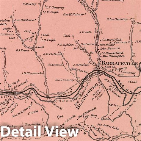 Historic Map : 1886 Fairmont Magisterial District, Marion County, West ...