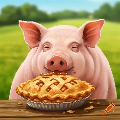 Pig eating pie on Craiyon