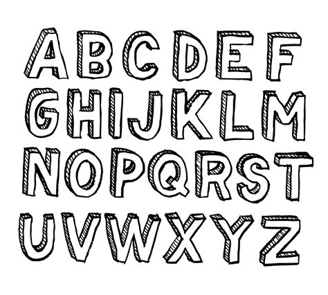 Hand Drawn 3D Alphabet (PNG Transparent) | OnlyGFX.com