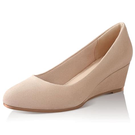 Ankis Elegant 2Inch Low Heel Closed Toe Wedge Pumps for Women ...