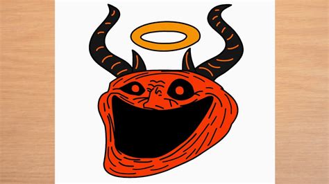 How to draw Troll Face demon red - YouTube