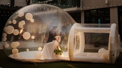 Dream Bubble Wedding Here Comes The Bride, In A Giant Inflatable