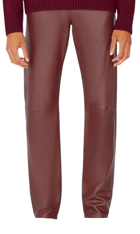 Frame The Straight Dark Burgundy Leather Pants | WHAT'S ON THE STAR?