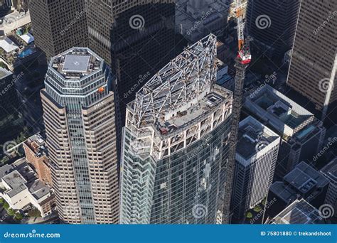 Los Angeles Wilshire Grand Center Construction Aerial Editorial Image ...