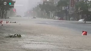 Flooding As Typhoon Krathon'S Strong Wind And Rain Hits Southern Taiwan