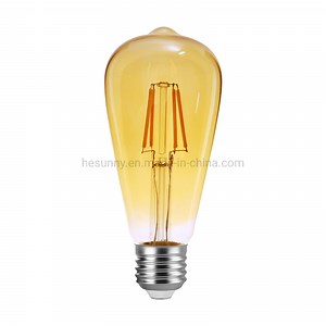[Hot Item] St64 Edison LED Filament Bulbs E27 Amber Glass 4W 2200K LED Bulb