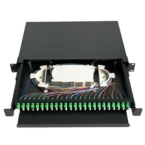 [Hot Item] 12 24 48 72 96 Port 19inch 1u Slideable Rack Mount Fiber Optic Patch Panel with Adapter Indoor Outdoor ODF System