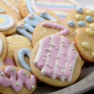 These classic Easter sugar cookies are perfect for the upcoming holiday 🐰! FULL RECIPE: https://tasty.co/recipe/egg-shaped-sugar-cookies | Tasty