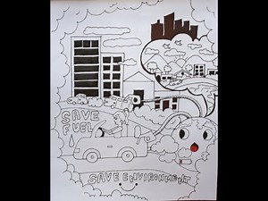 How To Draw Save Fuel Save Environment Poster For Beginners