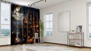 Gothic Shower Curtain Goth Castle Spooky Halloween Shower Curtains for Mens Bathroom Decor Sets, Waterproof Cloth Fabric with Hooks, 70x72 Inch