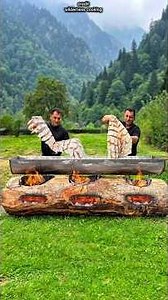 Cooking Fresh Salmon in the Wild😱🔥Juicy, Flaky Salmon Perfection🤤🔥#asmr #food #cooking #outdoors