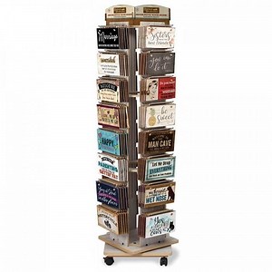 [Hot Item] 360 Degree Rotating PVC Card Display Stand Free Standing Modern Advertising Stand