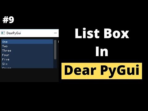 List Box in Dear PyGui | Dear PyGui Tutorial For Beginners