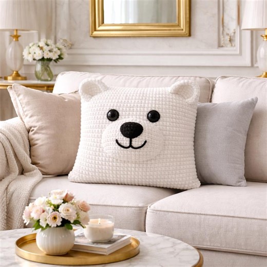 Crochet Bear Pillow Pattern – Cute Amigurumi Teddy Cushion Digital PDF, Nursery Animal Pillow, Kids Room Decor, Baby Shower Gift DIY - Etsy