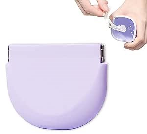 Silicone Retainer Case with Lanyard Slim Cute Retainer Holder Dental Thin Container Braces Case with Vent Holes Portable Travel Partial Denture Night Mouth Guard Aligner Case （ Purple）