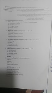 50 basic MCQ questions for FINANCIAL MARKETS MANAGEMENT. The qu... | Filo