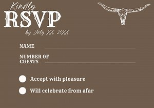 Carte RSVP pour mariage occidental