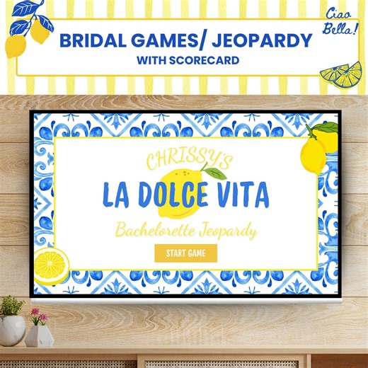 La Dolce Vita Bachelorette Jeopardy Game. Canva Template, Fun & Editable Camp Bach Party Game, Bridal Shower, Digital Download - Etsy