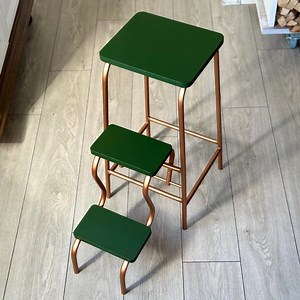 Green Retro Stepladder, Folding Library Ladder Chair, Kitchen Stool With Steps, Stepladder, Step Stool Adult, Library Steps, Closet Stairs. - Etsy