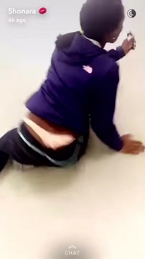 Ebony girl shows thong