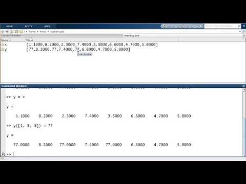 Indexing vectors (Matlab)