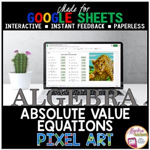 Google Sheets Digital Pixel Art Math Solving Absolute Value Equations