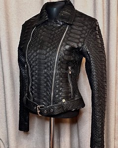Genuine Dragon Black Python Women Jacket : Formal and Casual Snakeskin Fashion - Etsy