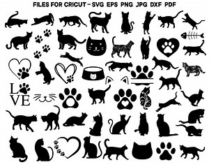 Silhouette de chat | Chat SVG | Fichier de coupe de chat | Visage de chat SVG | Tête de chat SVG | Svg pour animaux de compagnie | Patte Svg | Chat Cricut | Chat Svg | Chaton Svg | Vecteur de chat - Etsy France