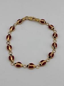 14k Yellow Gold Ladybug Bracelet - Etsy