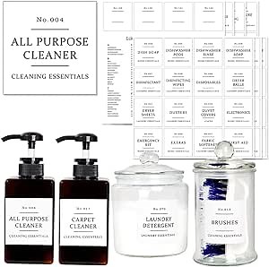 Amazon.com: 132 Waterproof Laundry Labels for Jars Preprinted - White Home Laundry Room Labels for Containers - Minimalist Laundry Room Labels for Organizing Clothing, Glass Jars, Detergent : Home & Kitchen