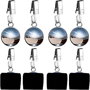 Tablecloth Weights, Stainless Steel Heavy-Duty Tablecloth Clips and Protective Covers, can be Used for Table Cloth Weights, Curtain Weights, Shower Curtain Weights (4 PCS,0.32ib)