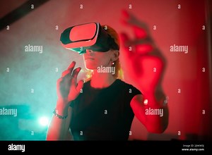virtual reality, explore, light moods, video eyewear , vr, immersion, metaverse, computer-simulated reality, immersive multimedia, virtual reality Stock Photo - Alamy