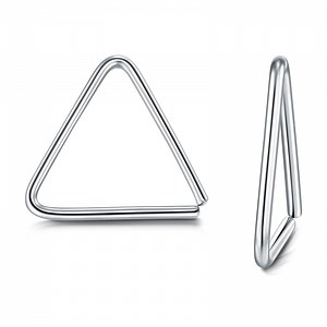 CHIC & ARTSY Hoop Earrings 925 Sterling Silver Open Hoop Earrings Hypoallergenic Lightweight Wire Upside Down Triangle Drop Dangle Threader Hoops for Women - Walmart.com