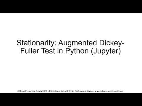 Stationarity. Augmented Dickey-Fuller Test in Python (Jupyter)