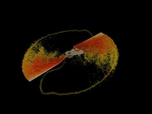 V-020: Direct numerical simulation of a starting drone rotor at Rec= 15000