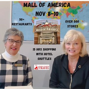 🇺🇸Mall of America, Bloomington, MN Fri Nov 8- Sun Nov 10 $440 PP Dbl Peoria, Morton, Normal Are you ready to shop til you drop? Once we arrive Friday afternoon, near Minneapolis, you'll have 4.5 hours to begin your hunt of stores since there are over 500! While we're at the mall, the driver & escort will check us into our Fairfield Inn & Suites and pickup the room keys. Then your luggage will be delivered to your room and waiting for your evening arrival. Saturday, we depart for the mall and h