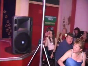 English girl sucking off a stripper backstage.