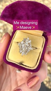 ✨ Maeve is everything an alternative bride could ask for. Unique, ethical and vintage-inspired yet undoubtably modern. This ring is ALL lab-grown diamond, from it’s large oval diamond center, to a sparkling baguette and pear diamond halo. Would you wear a lab-grown diamond engagement ring? . . . . . #haloengagementring #conflictfreeengagementring, #labgrowndiamonds #ringsinpo #engagementringgoals #ringgoals | Kristin Coffin Jewelry