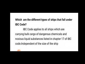 International Bulk chemical (IBC) code