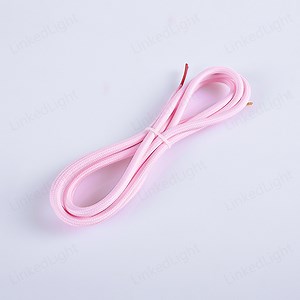 [Hot Item] Light Pink Cotton Coated Knitting Fabric Braided Electric Wire
