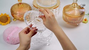 Extra Large Body Powder Puff and Container - Dusting Powder Container with Puff, Crystal Case, Body Powder Puff for Women Soft Washable Reusable Velour Face Body Glitter (Clear Woven)