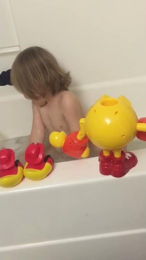 Age 3 bath time