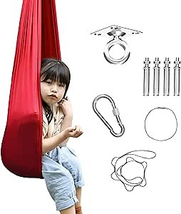 Therapy Swing for Kids Lycra Swing Sensory Hammock Swing Cuddle Swing Special Needs Hanging Kit Included Outdoor Indoor Cocoon Swing for Kids Children Adults Hammock with Autism ADHD ADD SPD