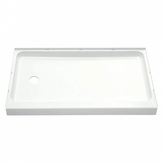Sterling Ensemble 60 in. L x 30 in. W Single Threshold Alcove Shower Pan Base with Left-Hand Drain in White 72171110-0