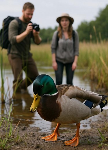 😱😱 Pendant la visite, nous filmions un groupe de canards nageant tranquillement parmi les herbes marécageuses. Soudain, l’un d’eux a commencé à fouiller dans la boue, comme s’il avait trouvé quelque chose. Nous observions avec curiosité tandis qu’il tirait avec acharnement quelque chose de sous la vase. Mais lorsque nous avons compris ce qu’il remontait, tout le monde a crié de terreur. Nous voulions simplement nous promener dans les marais et profiter de la nature. Mais cette promenade s’est