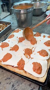 53K views · 971 reactions | Carbs on carbs, baby!  The PENNE ALLA VODKA SQUARE PIE from Krispy Pizza in Dyker Heights, Brooklyn NYC!  #DEVOURPOWER | DevourPower | Facebook