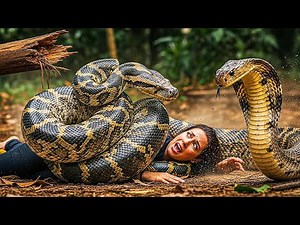 Woman TRAPPED by Giant Python in Jungle | Real Cobra Attack Caught on Camera!