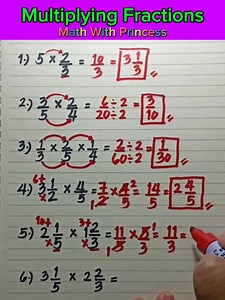 Multiplying Fractions #mathwithprincess #mathviral #mathlessons #mathvideo #mathisfun #math #mathematics #mathreview #multiplyingfractions | Math with Princess