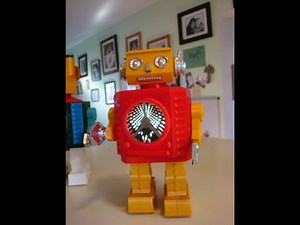 Jupiter 2 Radar Robot. 3d print. Linear shuffle walk, turning body, moving arms moving radar screen.