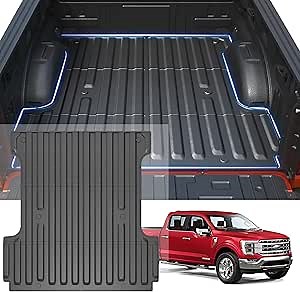 Bed Mat for 2015-2024 Ford F-150 SuperCrew 5.5FT Truck Bed Accessories, All Weather TPE Protection for F150 Pickup Truck Bed Liner